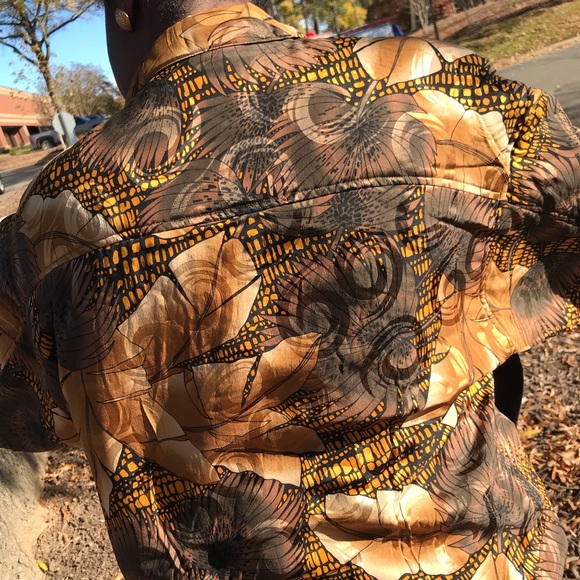 ADAM DOUGLASS Vintage Floral Print Silk Jacket - Picture 6 of 8